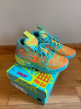Puma Kids' Bright Teal & Orange Athletic Shoes
